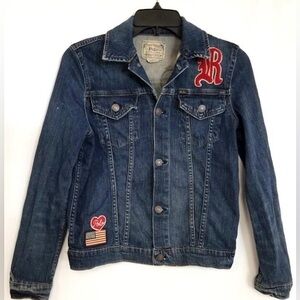 VTG Polo Ralph Lauren Children's Jean Jacket Kids Size 16 Blue Denim Button,